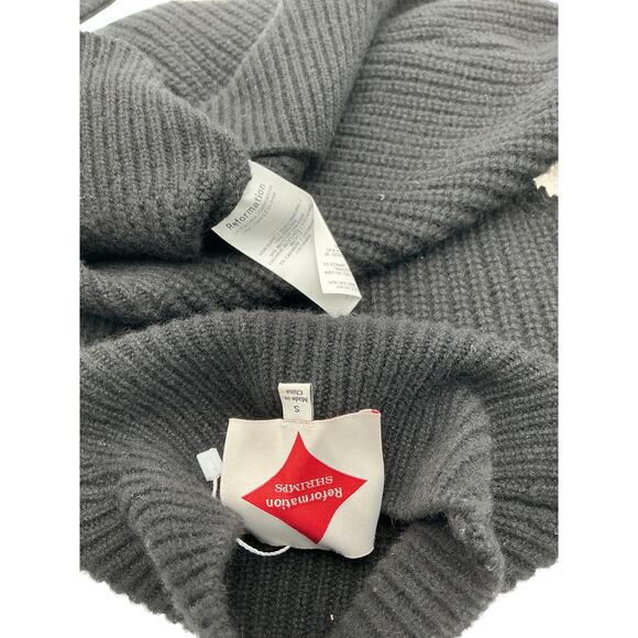 Reformation 'Diamond' Black Cashmere Turtleneck Size S - Picture 4 of 4